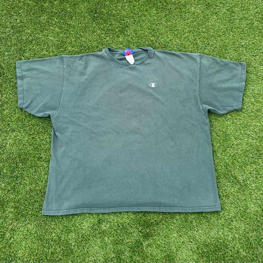 Y2k Champion Oversized T-Shirt Mens Size XXL Green